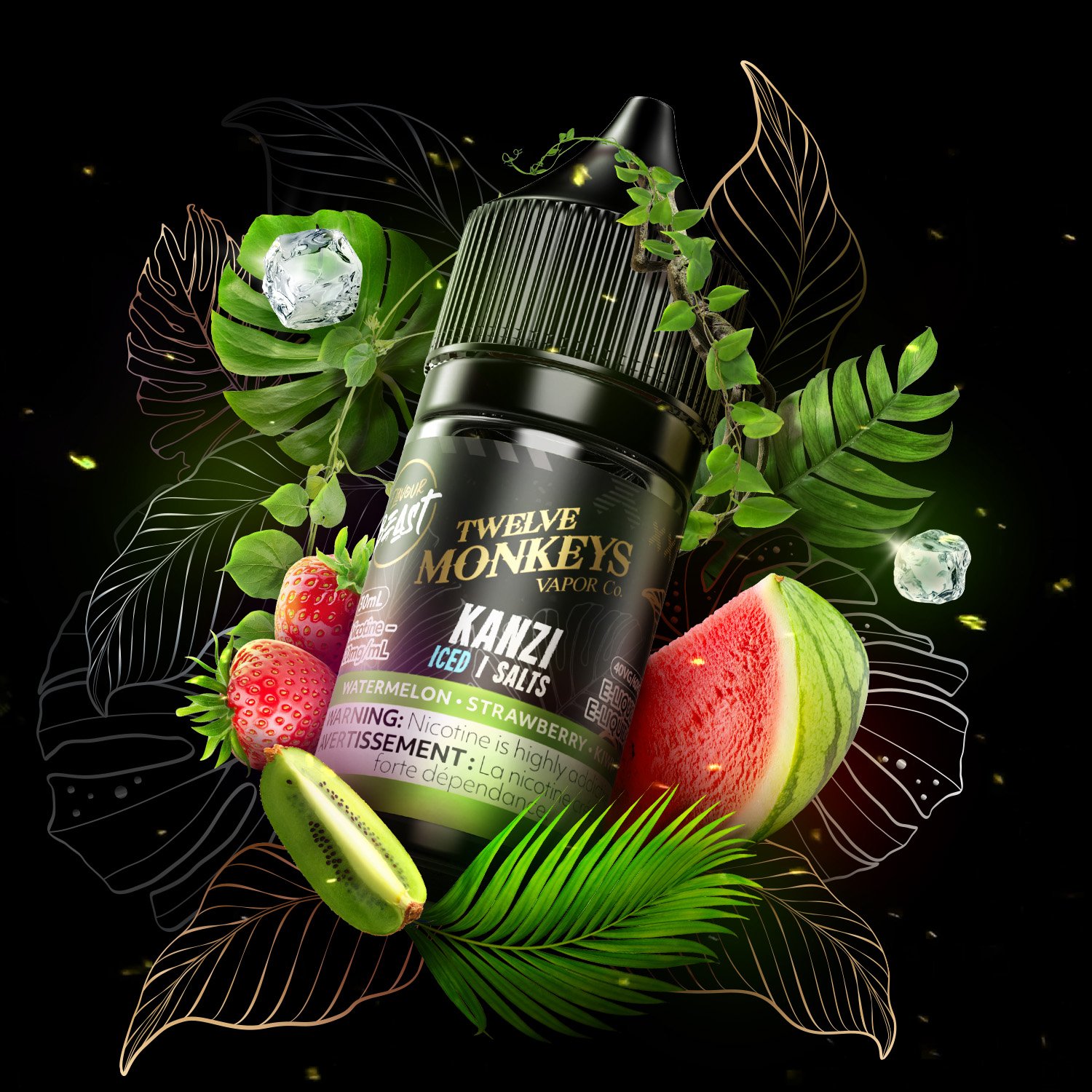 Flavour Beast x 12 Monkeys E-Liquid - Kanzi (ICED) 20mg/30mL